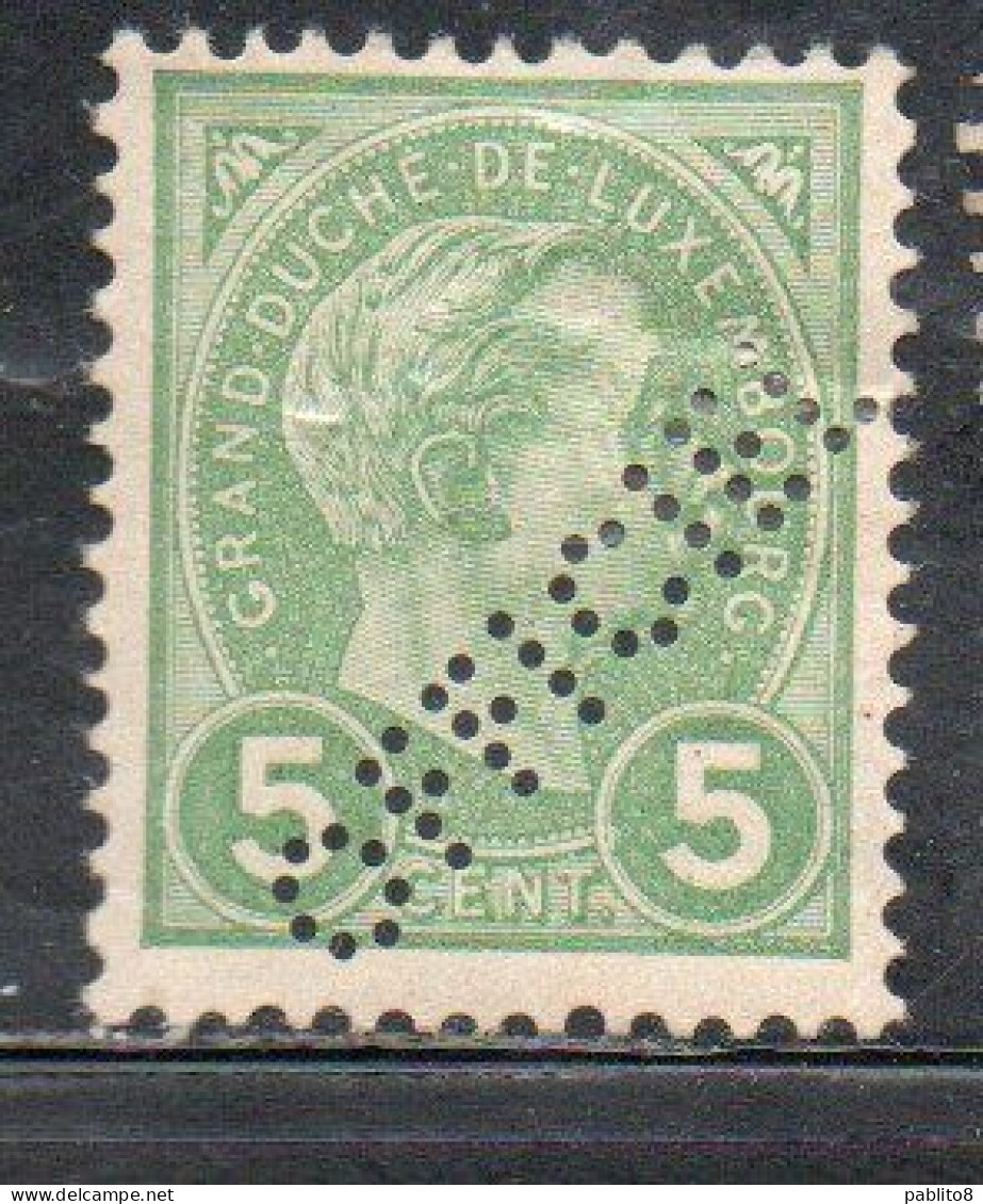 LUXEMBOURG LUSSEMBURGO 1895 1899 GRAND DUKE ADOLPHE PERF. OFFICIEL CENT. 5c MH - Dienst