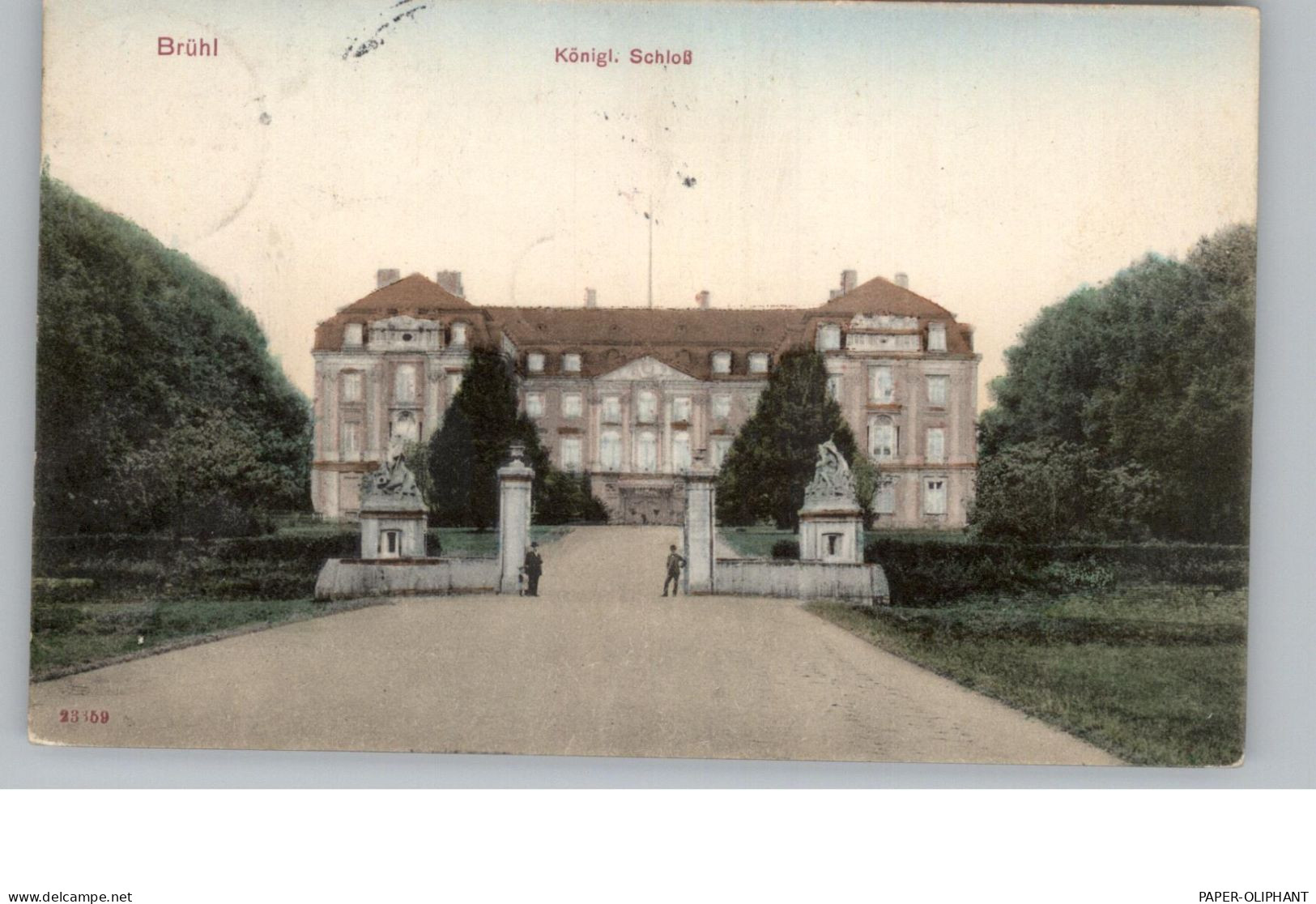 5040 BRÜHL, Königl. Schloß, Handcoloriert, 1909, Verlag Martini - Bruehl