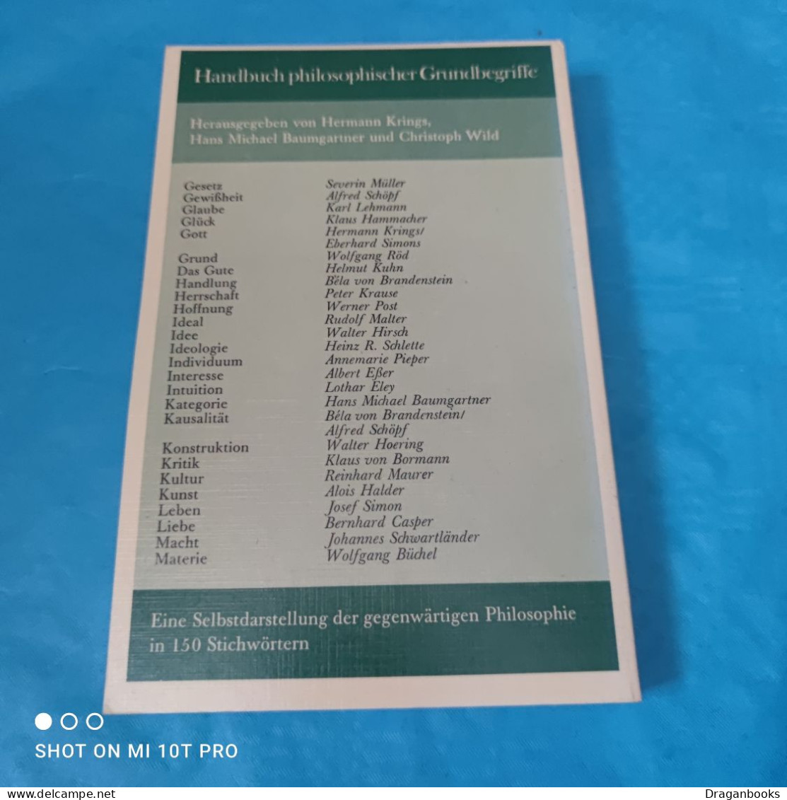 Handbuch Philosophischer Grundbegriffe Band 3 - Gesetz - Materie - Autres & Non Classés