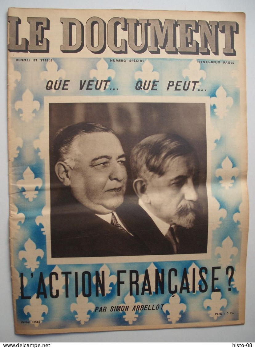 LE DOCUMENT : 1935 . L' ACTION FRANCAISE   .  ELECTIONS .. - Informations Générales