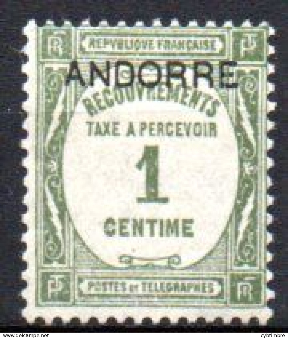 Andorre: Yvert Taxe 9* - Unused Stamps