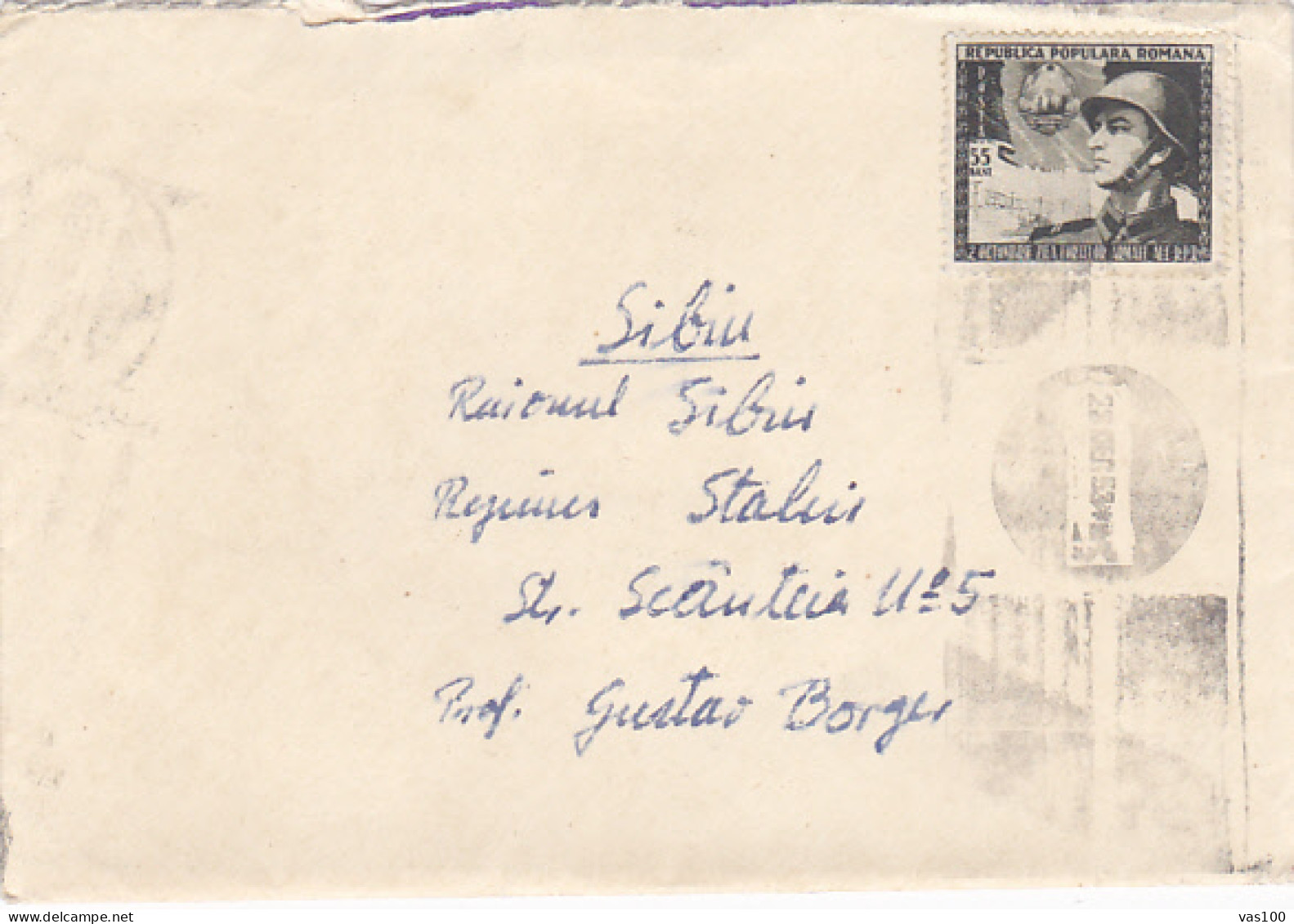 ARMY DAY, SOLDIER, STAMP ON COVER, 1953, ROMANIA - Briefe U. Dokumente