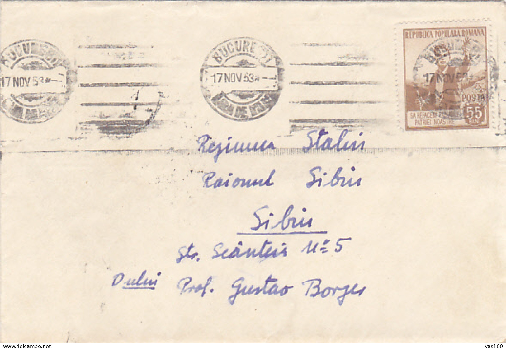 FORESTRY, STAMPS ON COVER, 1953, ROMANIA - Briefe U. Dokumente