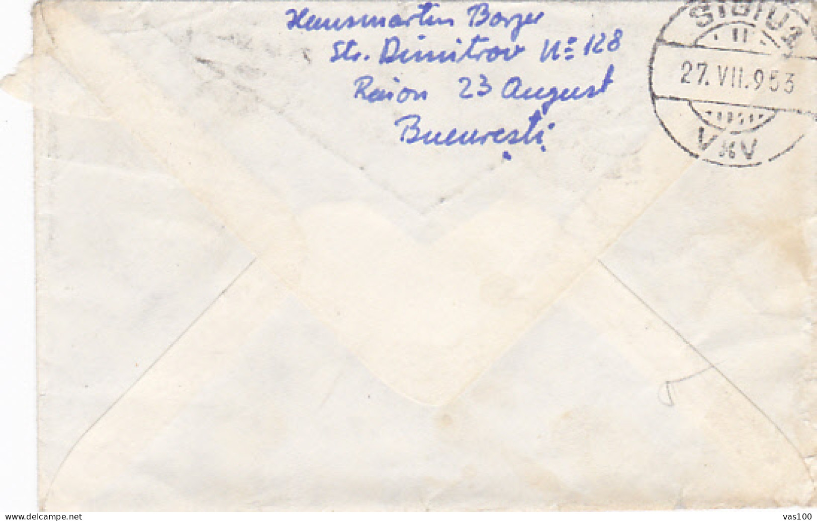 AGRICULTURE, STAMPS ON COVER, 1953, ROMANIA - Brieven En Documenten