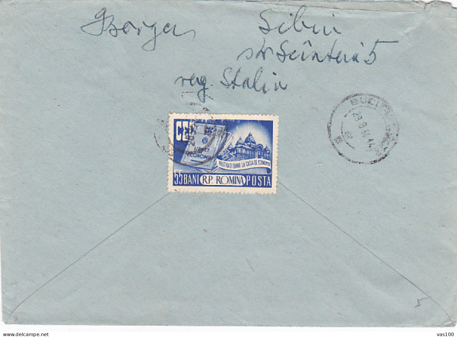 SAVINGS BANK ADVERTISING, STAMPS ON COVER, 1954, ROMANIA - Storia Postale