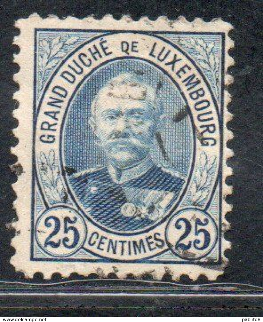 LUXEMBOURG LUSSEMBURGO 1891 1893 GRAND DUKE ADOLPHE CENT. 25c USED USATA OBLITERE' - 1895 Adolphe Rechterzijde