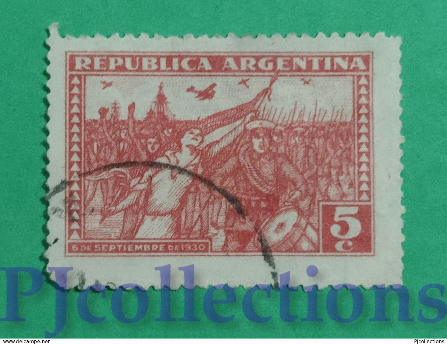 S338- ARGENTINA 1930 RIVOLUZIONE DEL 1930 5c USATO - USED - Gebruikt