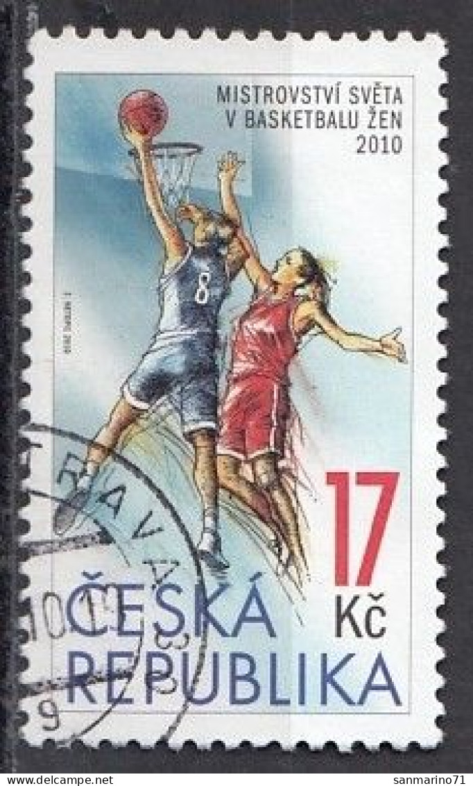 CZECH REPUBLIC 648,used,falc Hinged,basketball - Oblitérés