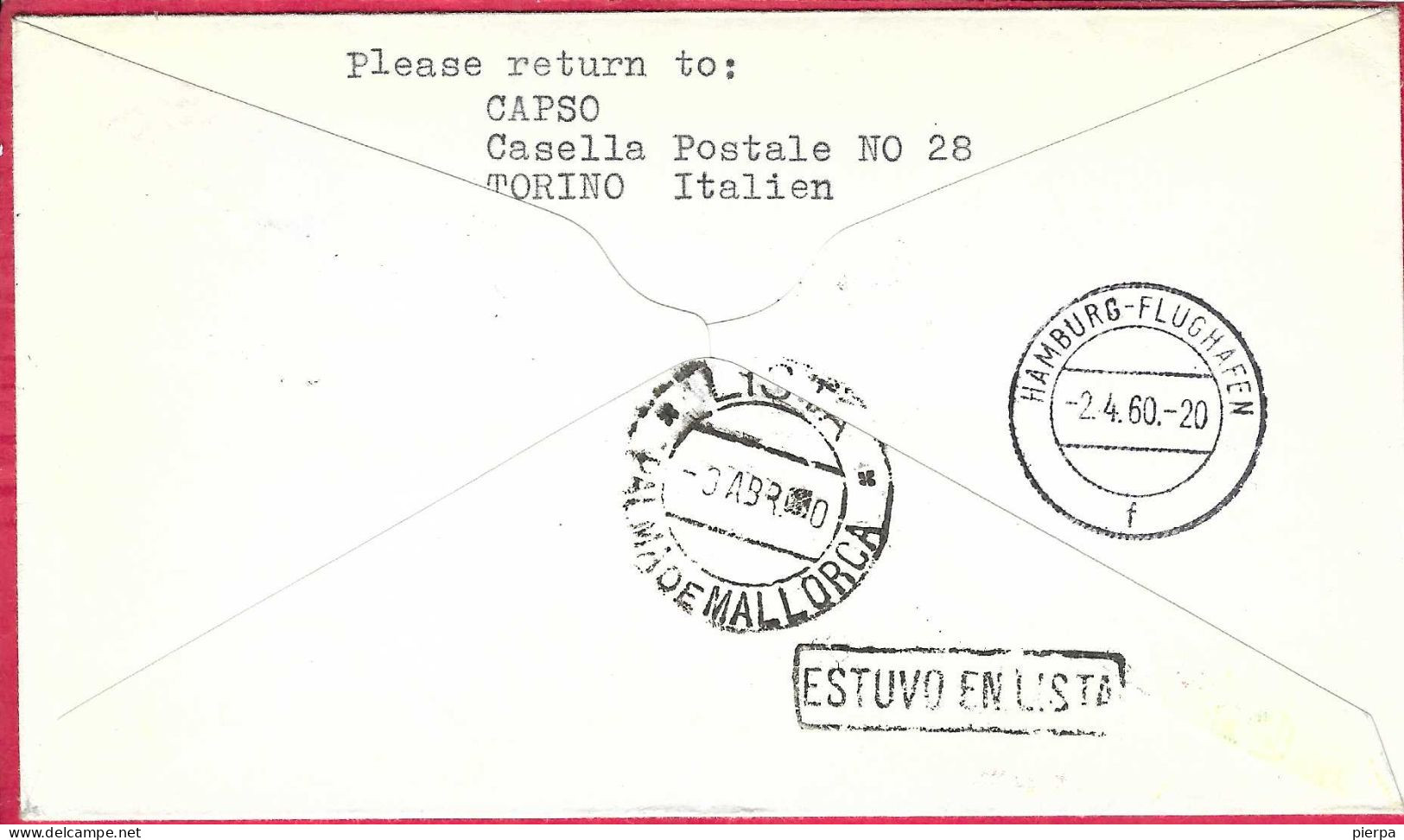 SVERIGE - FIRST FLIGHT SAS WITH CARAVELLE FROM STOCKHOLM TO PALMA DE MAIORCA *1.4.60* ON OFFICIAL COVER - Lettres & Documents