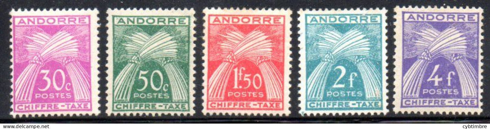 Andorre: Yvert Taxe 22/28*; - Unused Stamps
