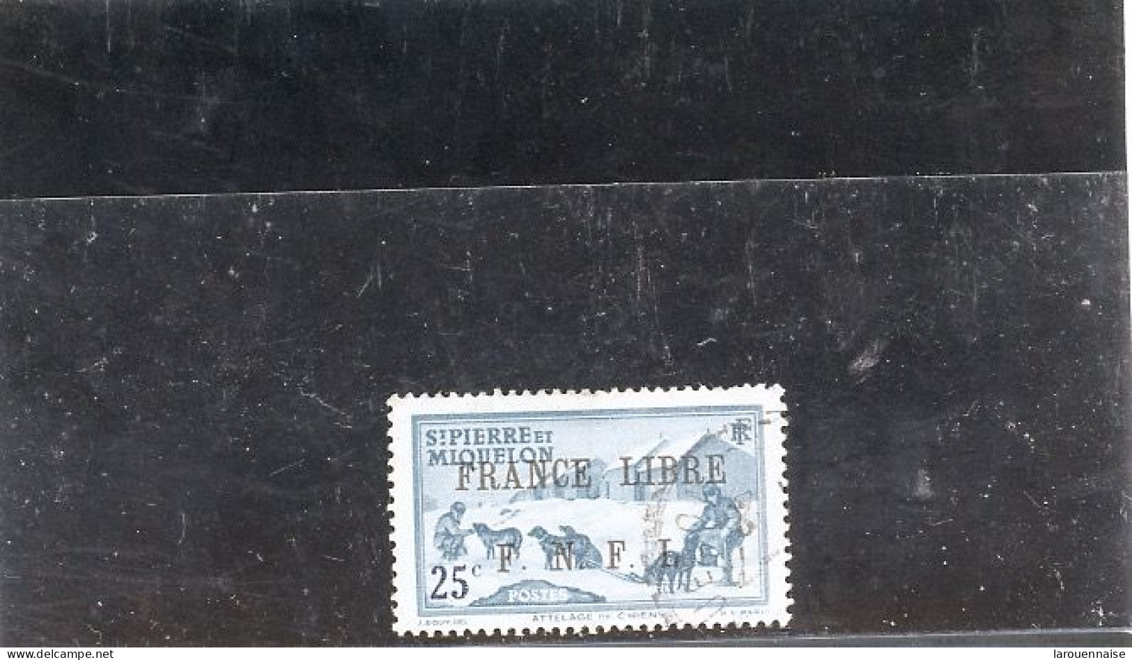 SAINT-PIERRE-ET-MIQUELON -FRANCE LIBRE / FNFL -N°253 -25 C BLEU VERT OBL - Oblitérés