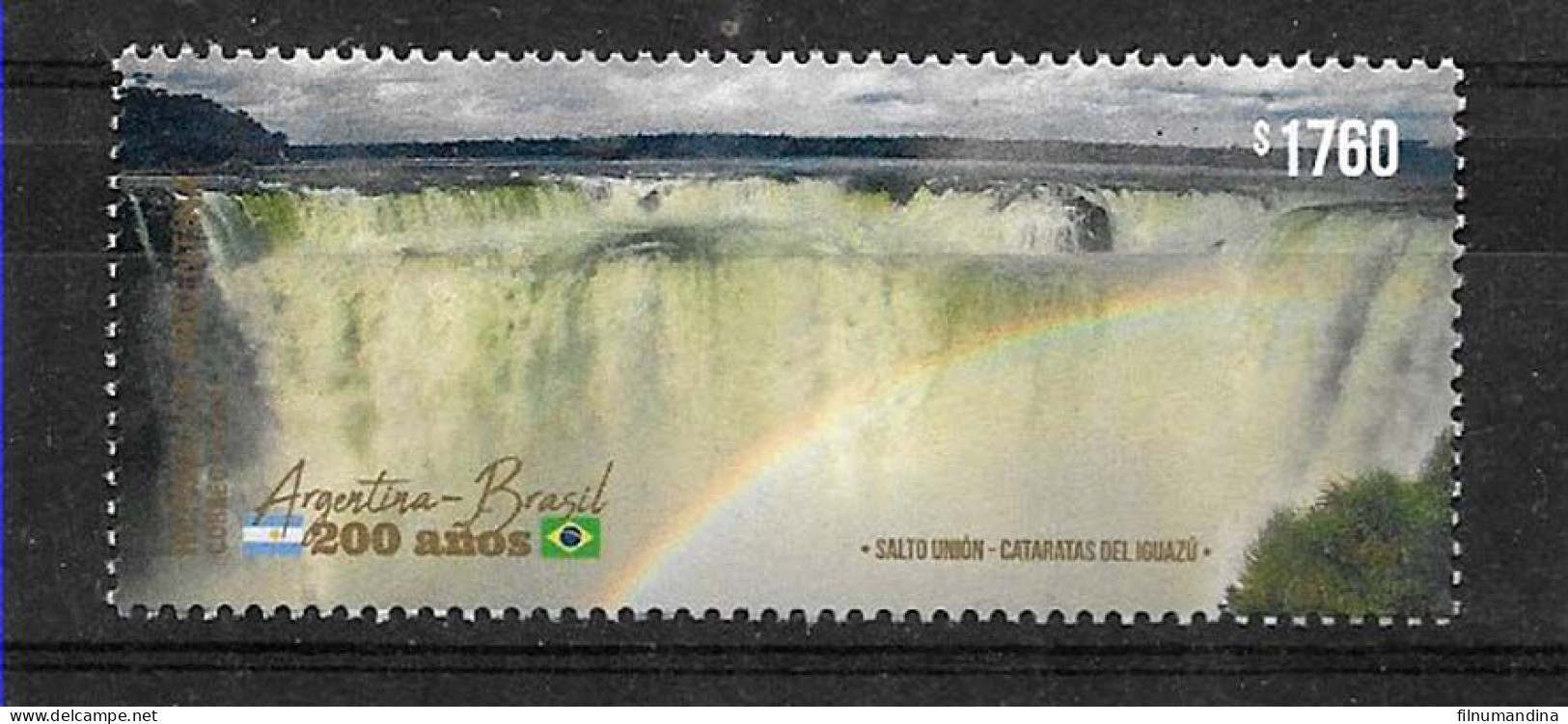 #75289 ARGENTINA 2023 BRASIL BRAZIL DIPLOMATIC RELATIONS 200°ANIV WATERFALLS IGUAZU MNH - Neufs