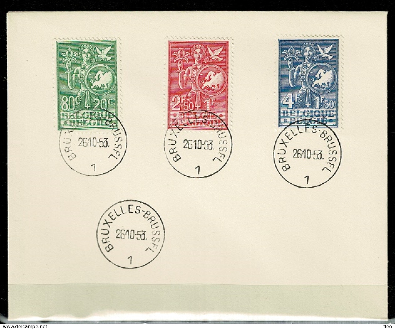 1953 927/929 FDC (Bruxs) : Europese Gedachte - 1951-1960