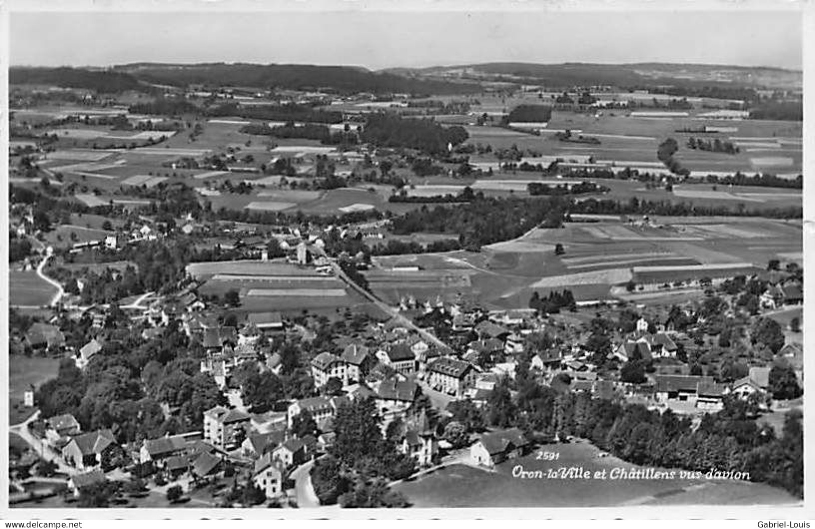 Oron La Ville Et Châtillens Vus D'avion Vuie Aérienne - Châtillens