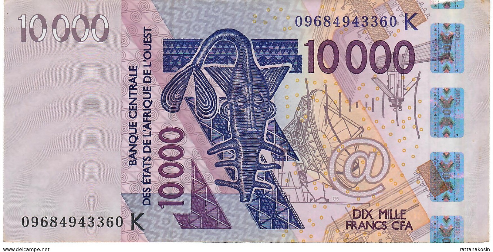 W.A.S.  SENEGAL P718Kh 10000 Or 10.000  FRANCS (20)09  2009  Signature 35  XF - Estados De Africa Occidental