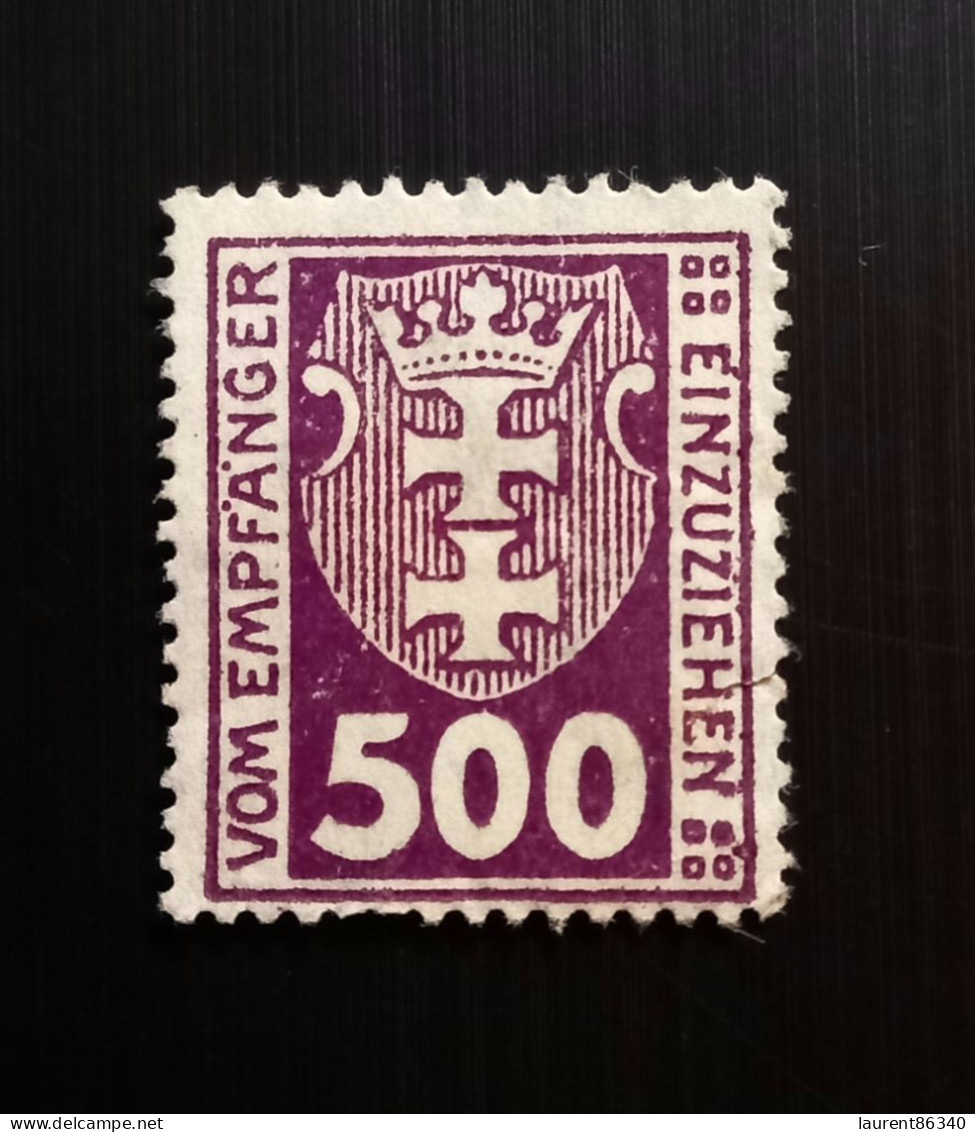 Danzig 1921 Coat Of Arms Postage Stamps 500Pfg - Taxe