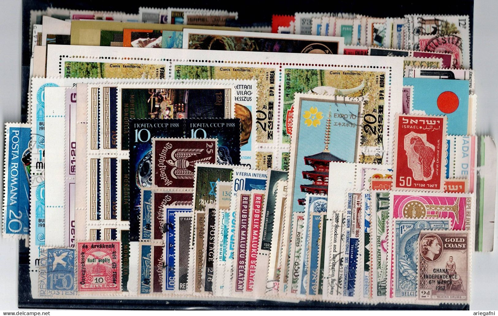 LOT OF 268 STAMPS MINT+USED + 16 BLOCKS MI- 85 EURO VF!! - Collections (sans Albums)