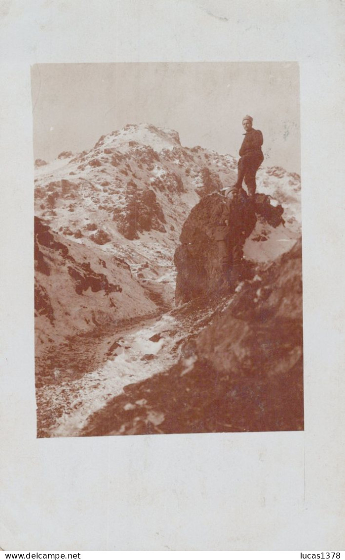 TRES JOLIE CARTE PHOTO COURSE EN MONTAGNE / A LIRE / DEPART GENES 1910 - Alpinisme