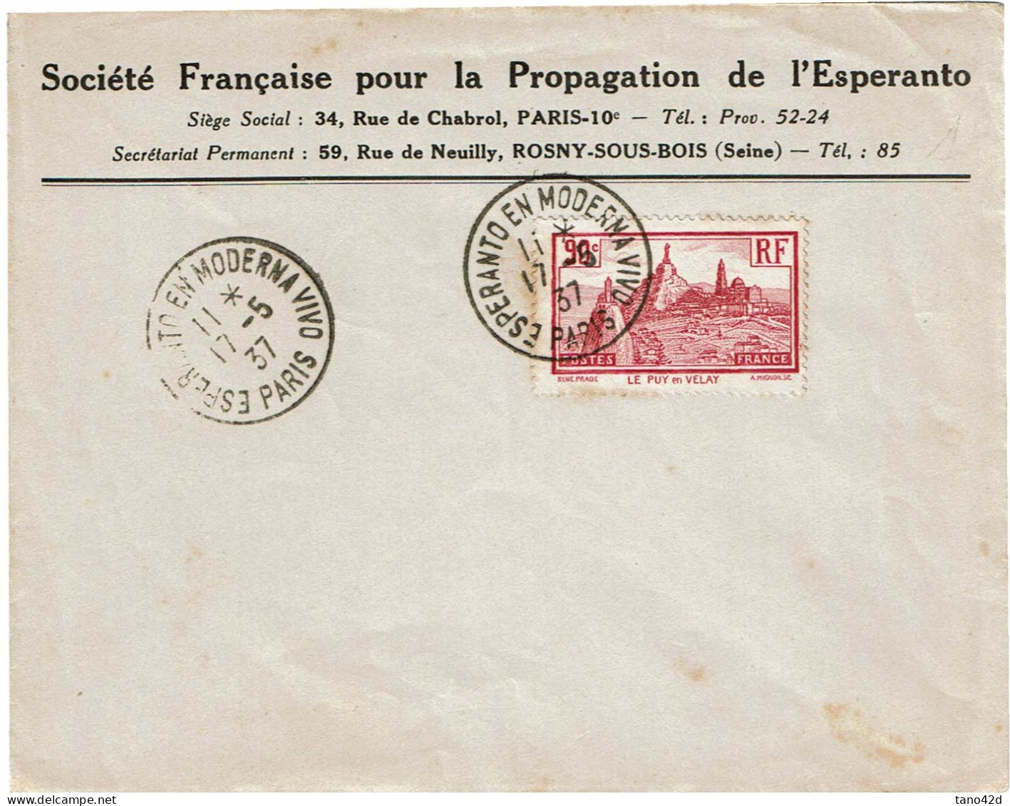 REF CTN 86/C FRANCE 2 ENVELOPPES THEME ESPERANTO - Esperanto