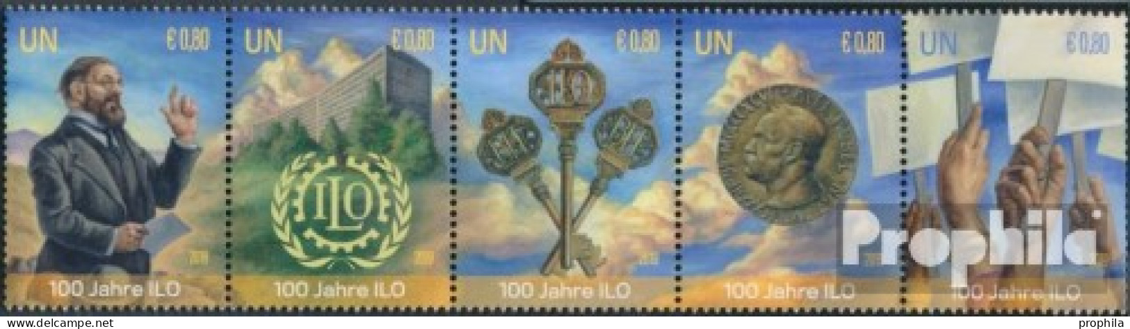 UNO - Wien 1057-1061 Fünferstreifen (kompl.Ausg.) Postfrisch 2019 Arbeitsorganisation - Unused Stamps