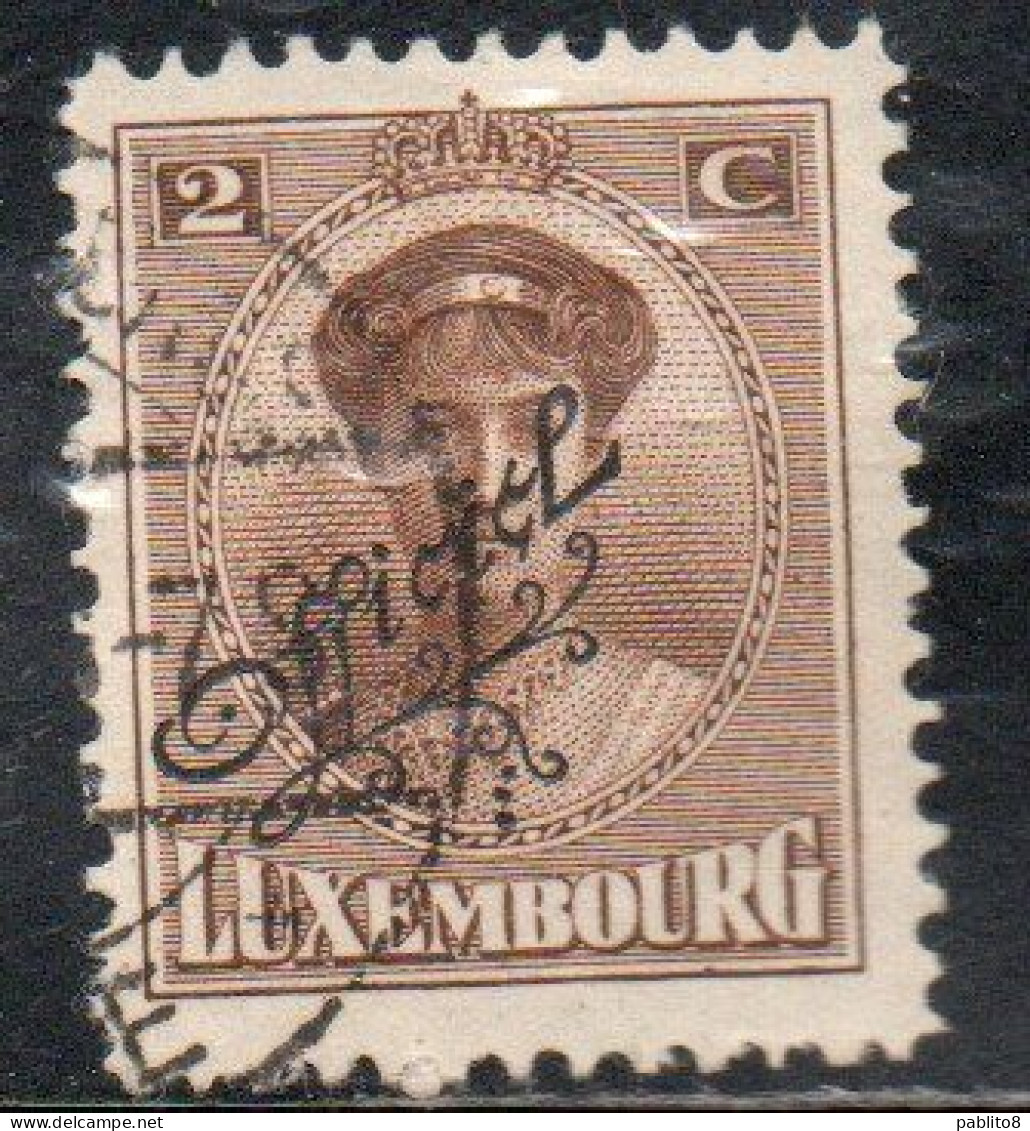 LUXEMBOURG LUSSEMBURGO 1922 1926 SURCHARGE OFFICIEL CENT. 2c USED USATO OBLITERE' - Dienstmarken