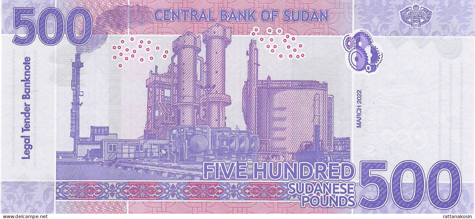 SUDAN NLP (=B416c) 500 POUNDS 2022  Signature 7    #RW      UNC. - Soedan