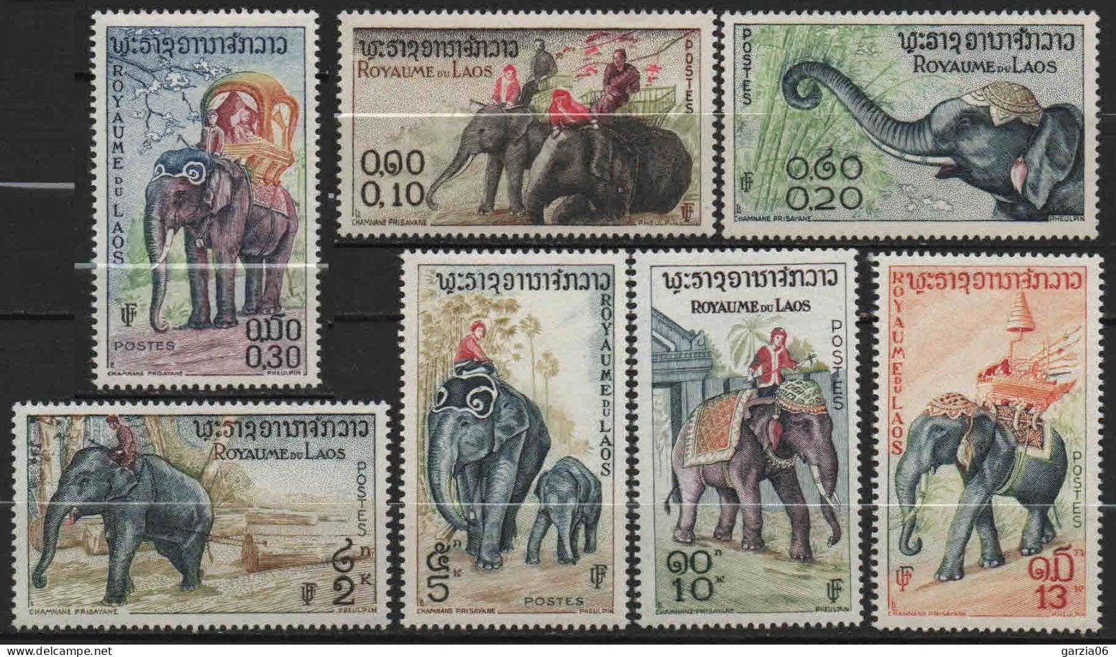 Laos - 1958  - Eléphants  -  N° 44 à 50  - Neufs **- MNH - Laos