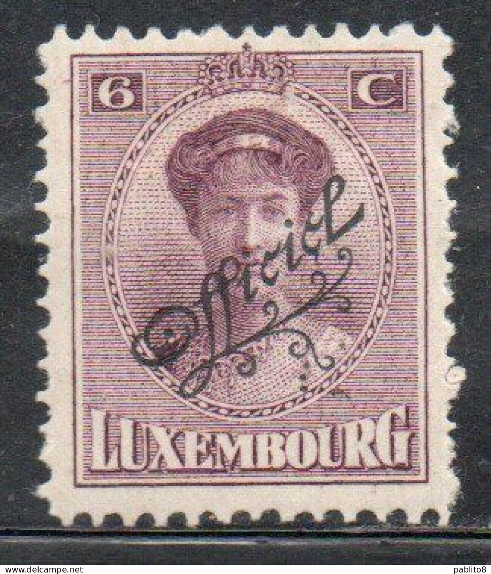 LUXEMBOURG LUSSEMBURGO 1922 1926 SURCHARGE OFFICIEL CENT. 6c MH - Service