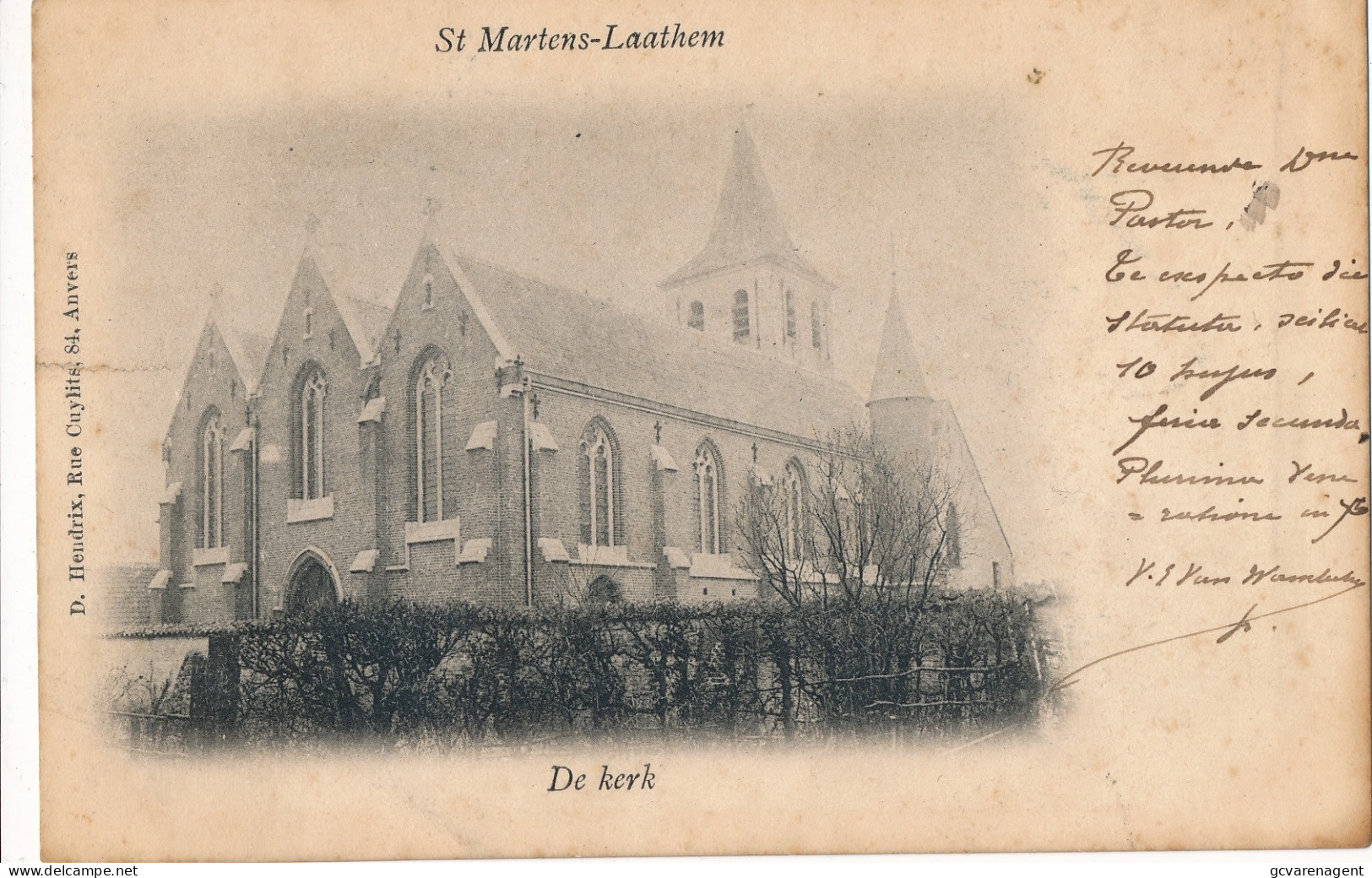 SINT MARTENS   DE KERK    LICHTE INKEPING  LINKER ZIJDE    2 SCANS - Sint-Martens-Latem