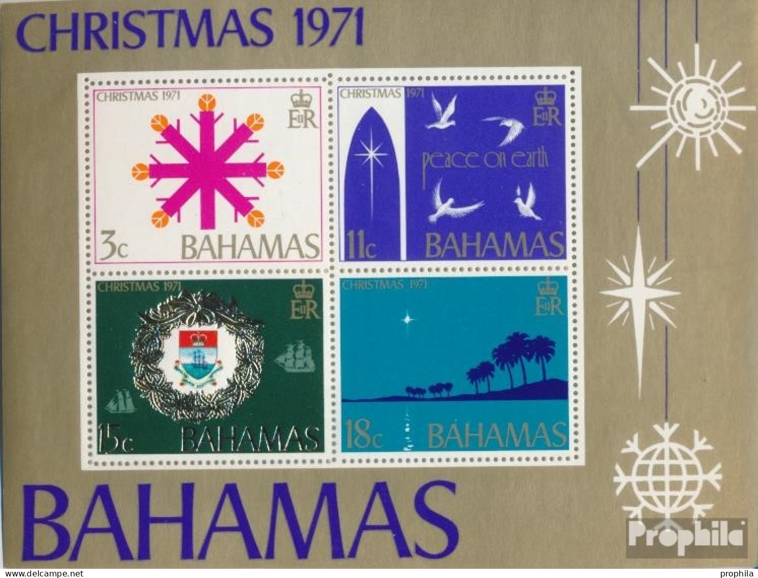 Bahamas Block4 (kompl.Ausg.) Postfrisch 1971 Weihnachten - 1963-1973 Autonomie Interne