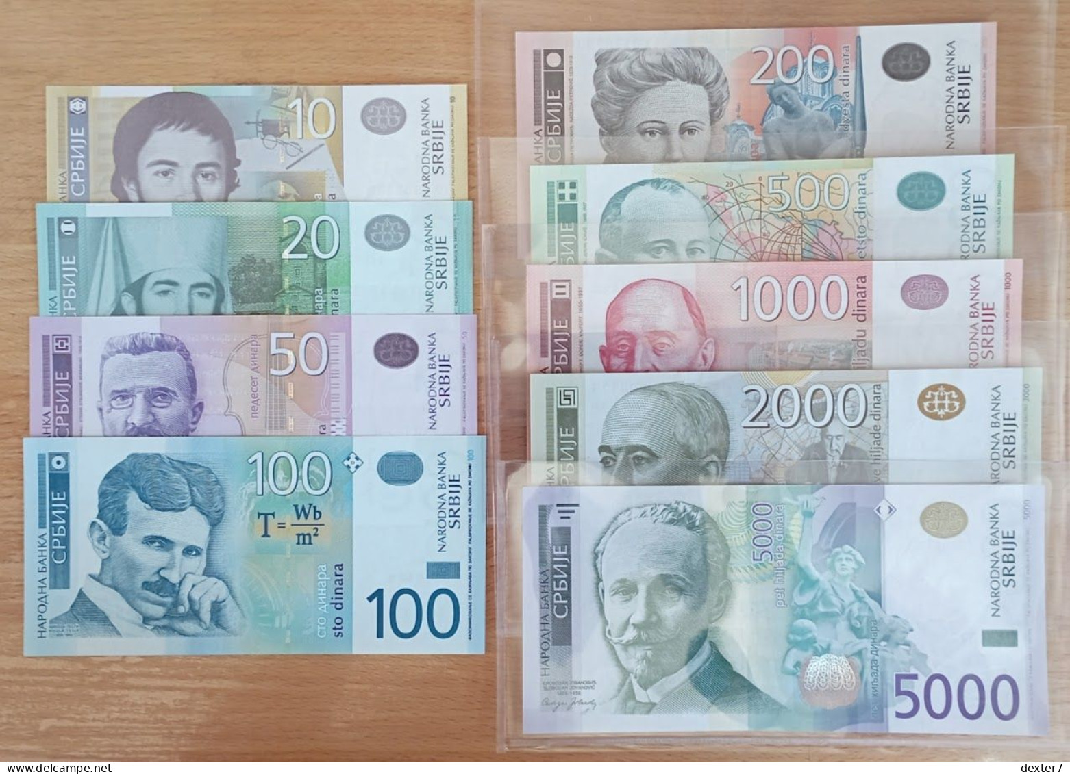 Serbia COMPLETE SET 10 20 50 100 200 500 1000 2000 5000 Dinar UNC - Serbien