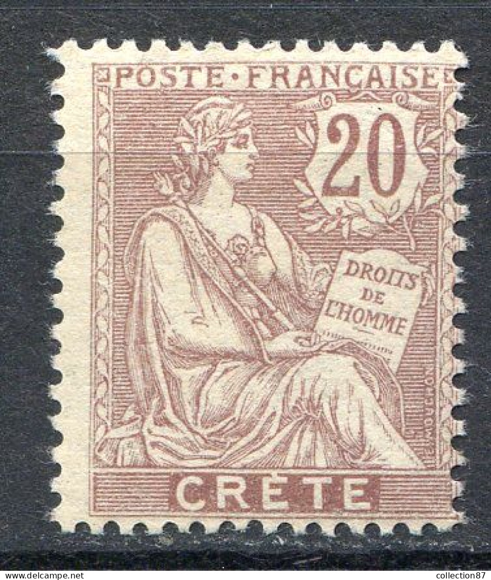 Réf 76 CL2 < -- CRETE < N° 8 * NEUF Ch. * MH -- > - Unused Stamps