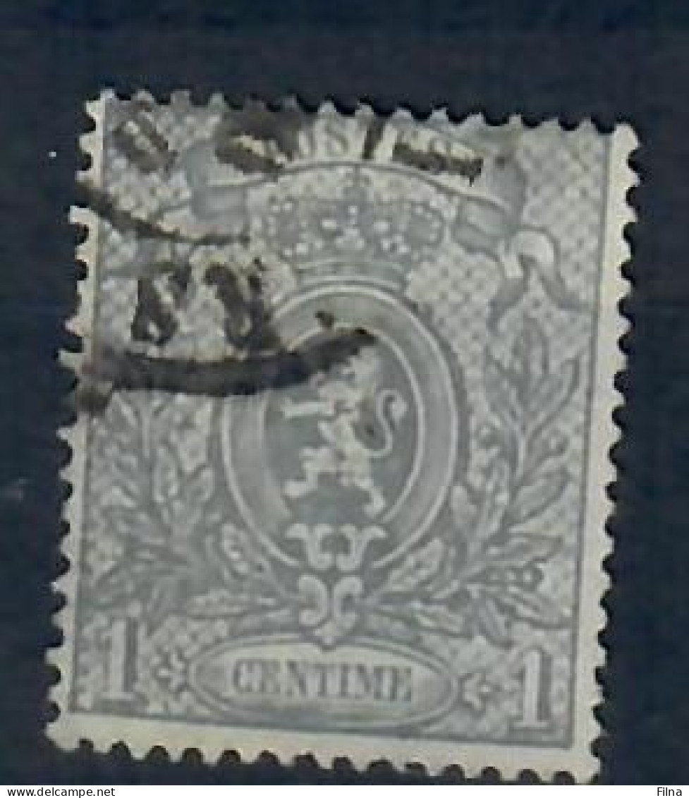 BELGIO 1866 1 CENT GRIGIO STEMMA USATO - 1866-1867 Petit Lion