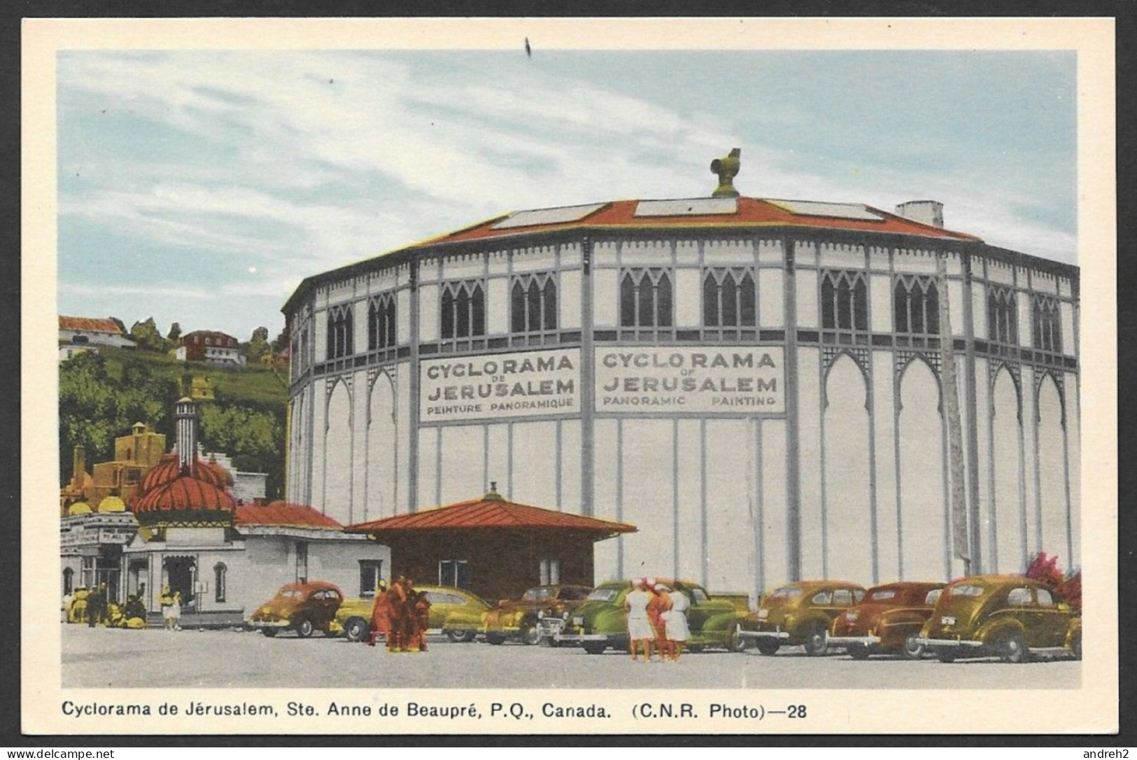 Ste Anne De Beaupré Qc. - Cyclorama De Jérusalem - C.N.R. Photo - Uncirculated  Non Circulée - Ancienne Voitures  No :28 - Ste. Anne De Beaupré