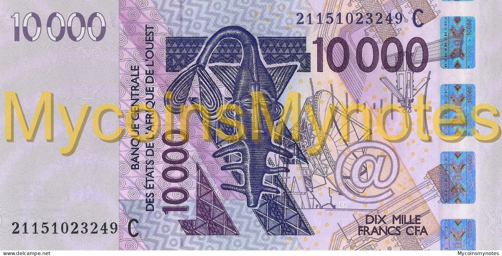 WEST AFRICAN STATES, BURKINA FASO, 10000, 2021, Code C, (Not Yet In Catalog), New Signature, UNC - États D'Afrique De L'Ouest