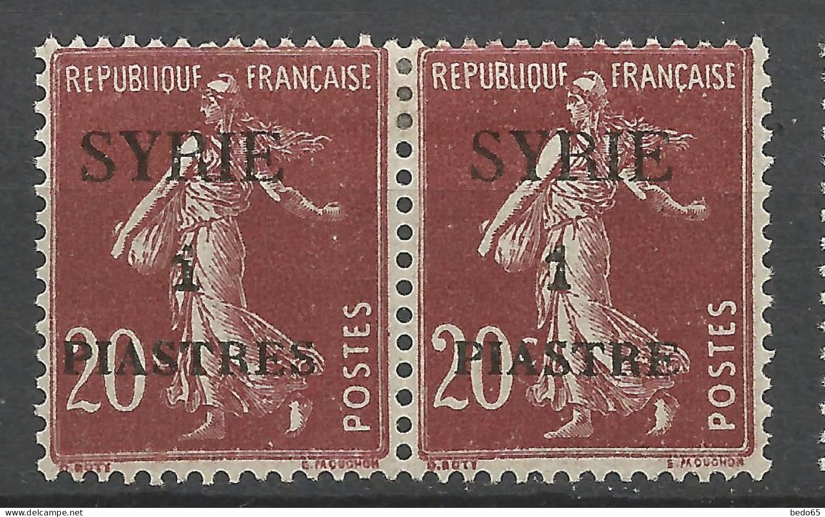 SYRIE  N° 109a Avec S Tenant à  Normal NEUF* CHARNIERE   / Hinge  / MH - Unused Stamps