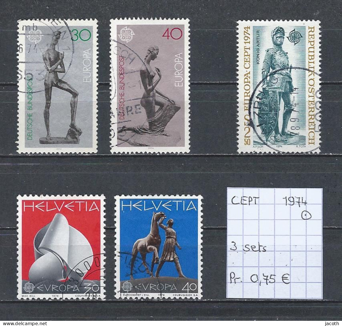 (TJ) Europa CEPT 1974 - 3 Sets (gest./obl./used) - 1974