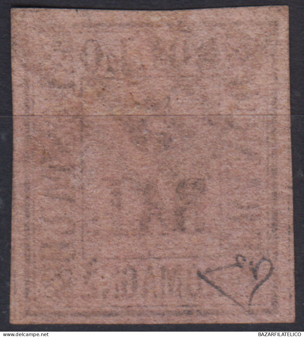 ROMAGNE 1859 5 BAJOCCHI VIOLETTO N.6 USATO BEN MARGINATO SIGLATO ENZO DIENA CERT - Romagne