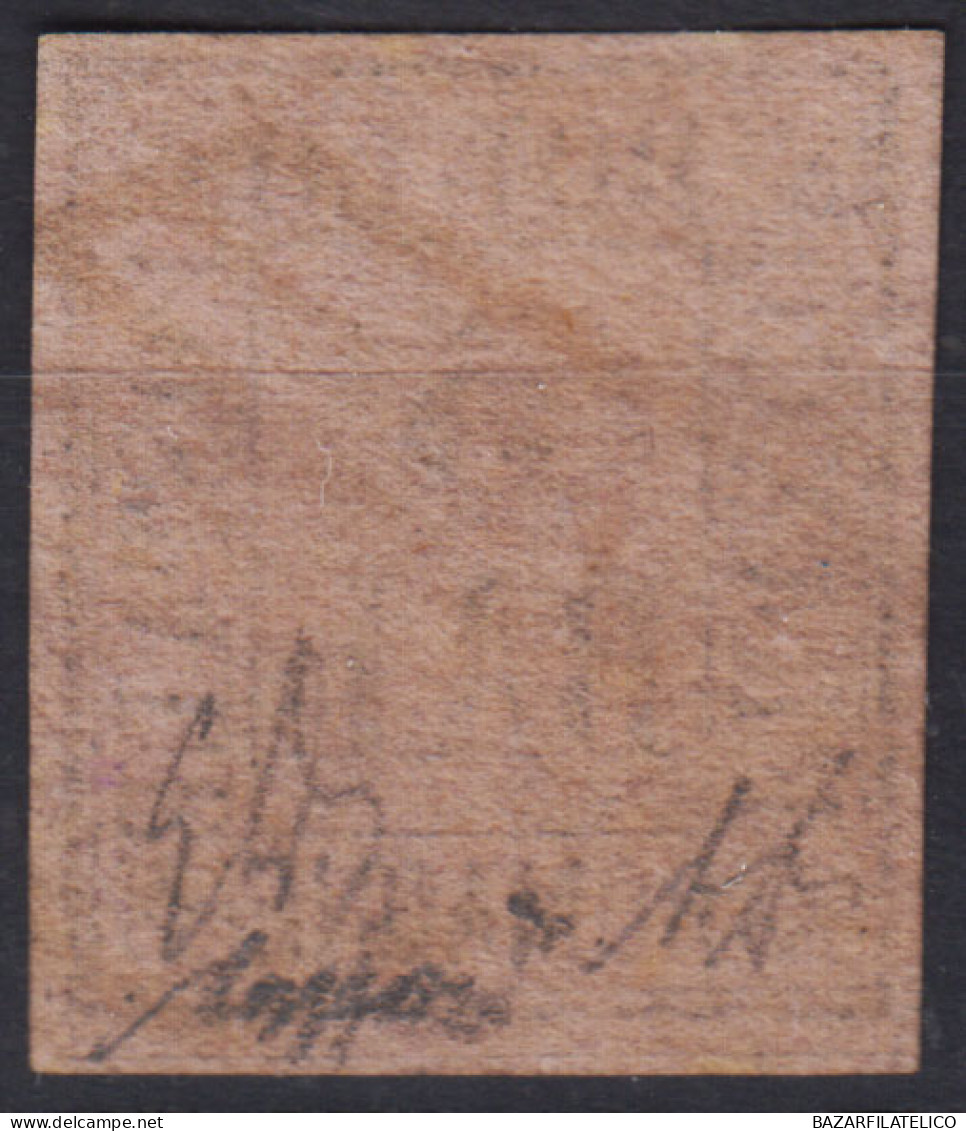 ROMAGNE 1859 5 BAJOCCHI VIOLETTO N.6 USATO BEN MARGINATO CERT. CAFFAZ - Romagne