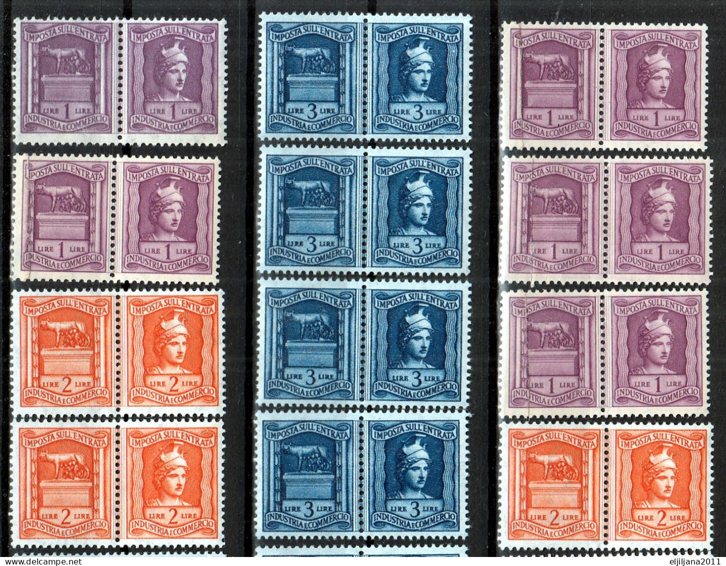 SALE !! 50 % OFF !! ⁕ ITALY ⁕ Entry Tax / Imposta Sull'Entrata / Industry And Trade ⁕ 24 Pairs MNH - Fiscales