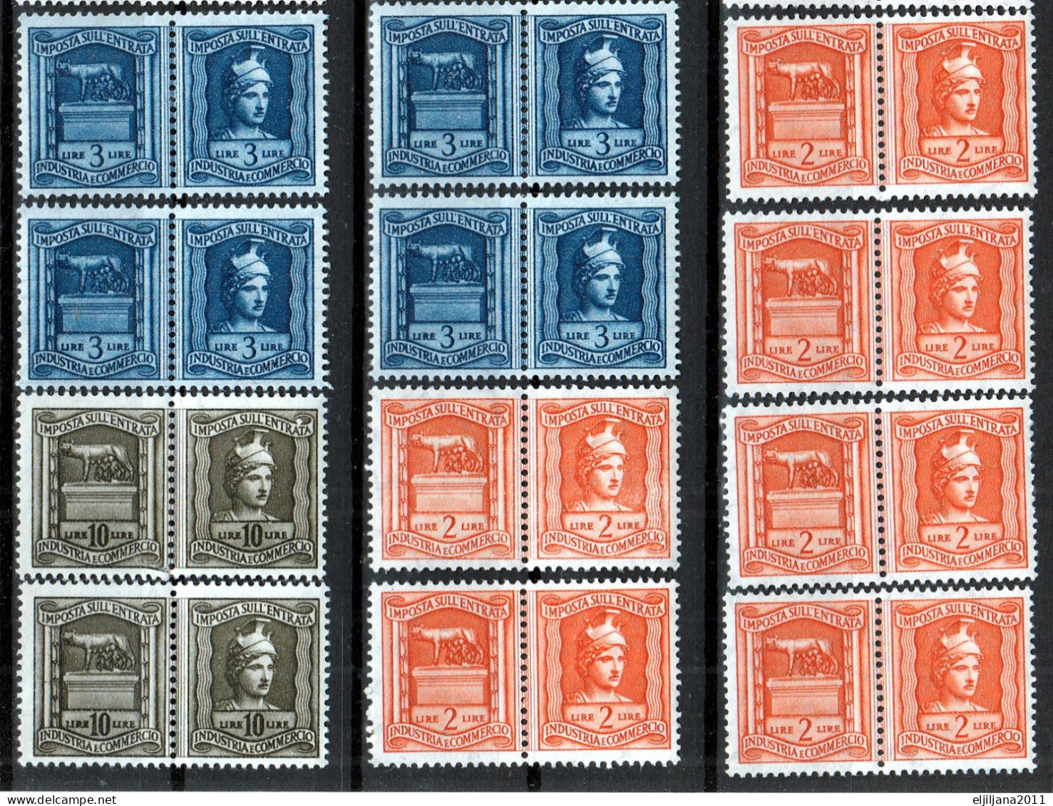 SALE !! 50 % OFF !! ⁕ ITALY ⁕ Entry Tax / Imposta Sull'Entrata / Industry And Trade ⁕ 24 Pairs MNH - Fiscales