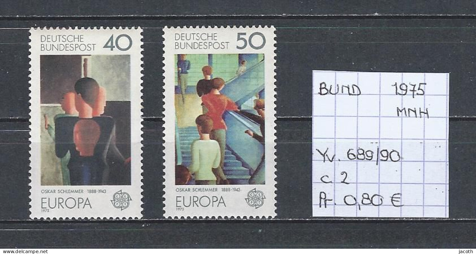 (TJ) Europa CEPT 1975 - Bundespost YT 689/90 (postfris/neuf/MNH) - 1975