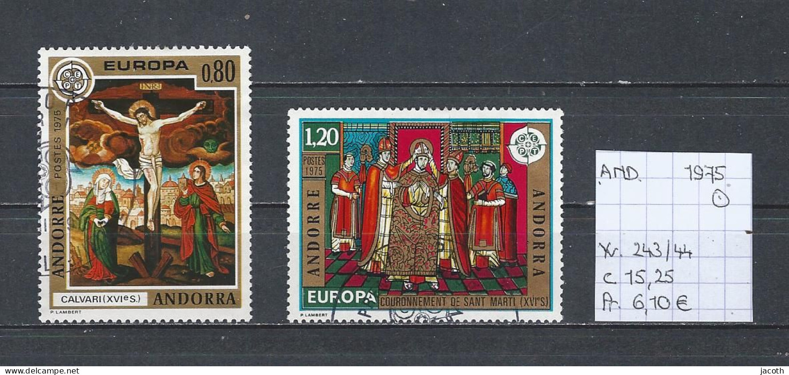 (TJ) Europa CEPT 1975 - Andorre YT 243/44 (gest./obl./used) - 1975