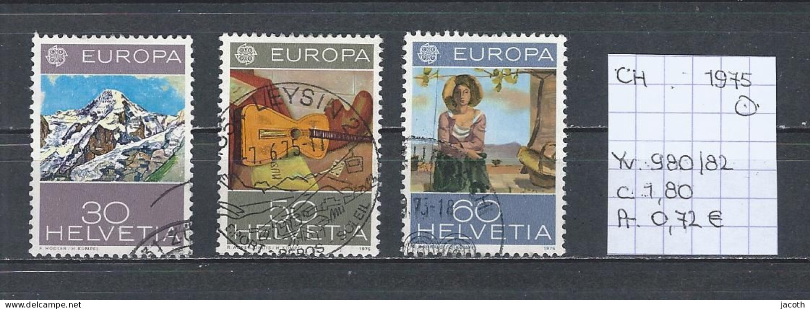 (TJ) Europa CEPT 1975 - Zwitserland YT 980/82 (gest./obl./used) - 1975