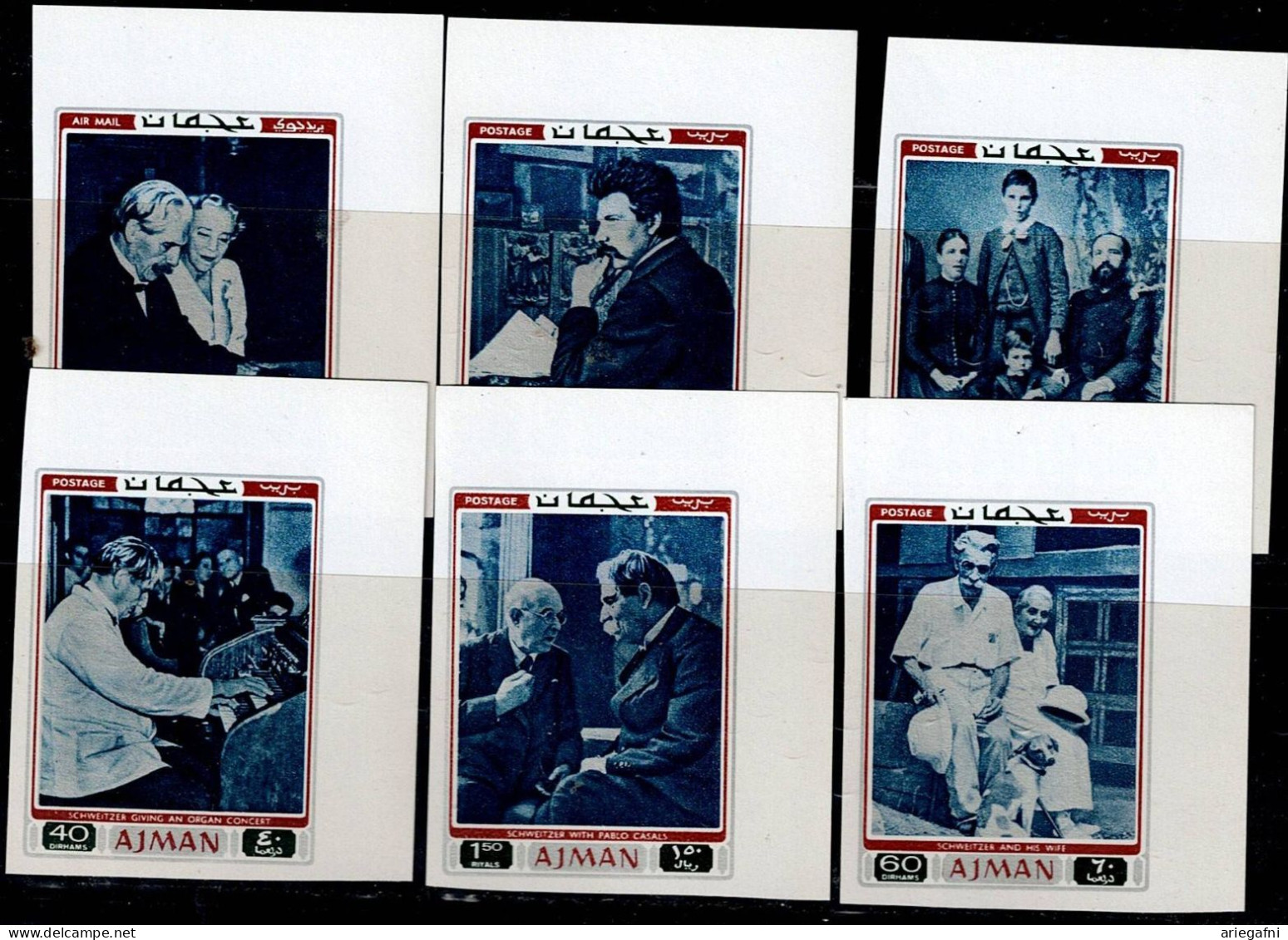 AJMAN 1971 ALBERT SCHWEITZER SET IMPERF MI No 801-6B MNH VF!! - Albert Schweitzer