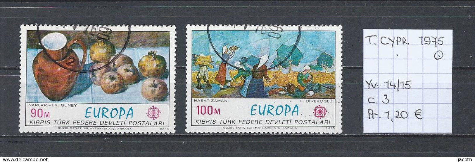 (TJ) Europa CEPT 1975 - Turks Cyprus YT 14/15 (gest./obl./used) - 1975