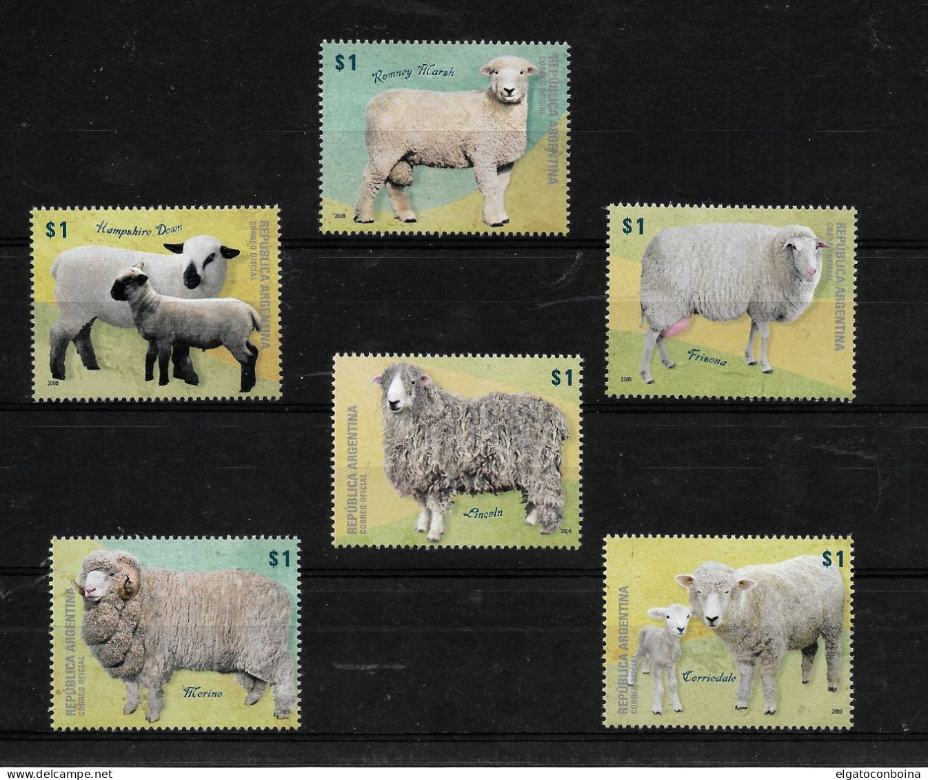 ARGENTINA 2009 SHEEP BREEDS SHEEPS FAUNA MINIATURE SHEET SET MINT NEVER HINGED - Used Stamps