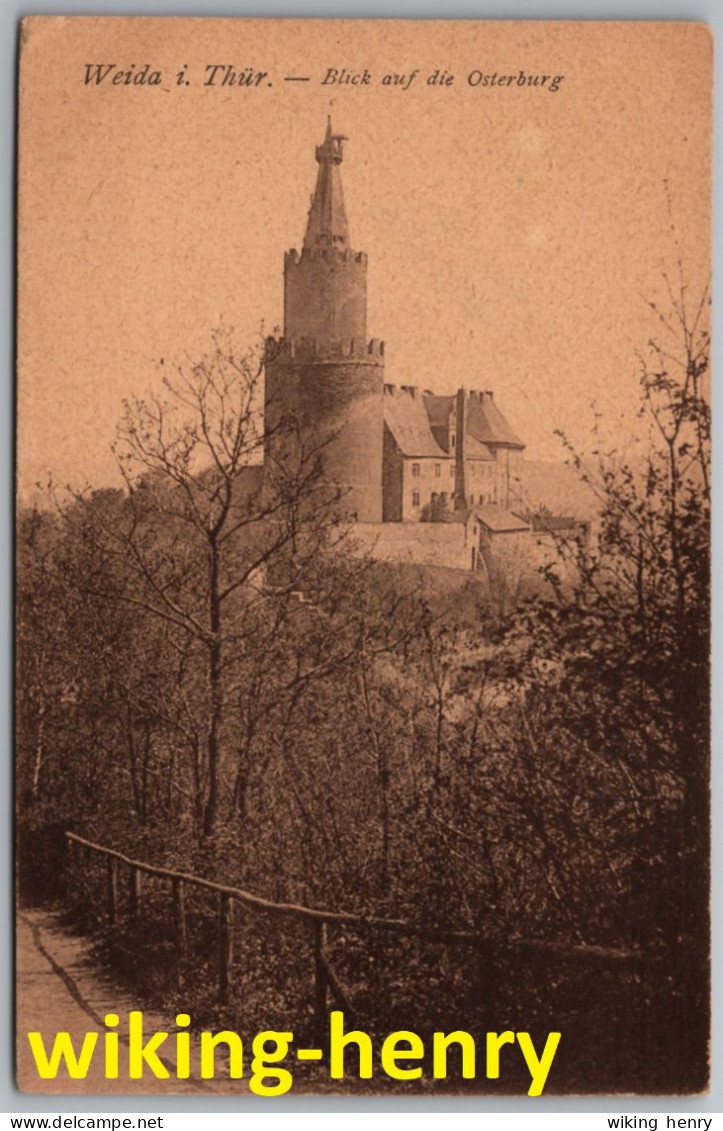 Weida - S/w Blick Auf Die Osterburg - Weida