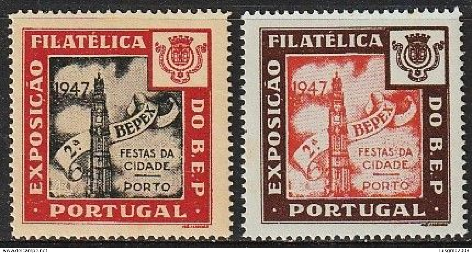 Vignettes/ Vinhetas, Portugal - 1947, Festas Da Cidade Porto. Exposição Filatélica 2ª Bepex -|- Série Complète - MNH - Emissioni Locali