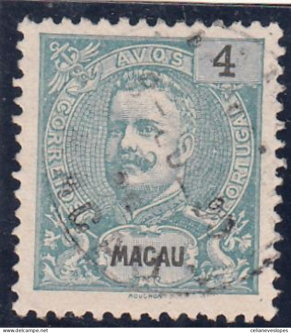 Macau, Macao, D. Carlos, 4 A. Verde, 1898, Mundifil Nº 83 Used - Usados